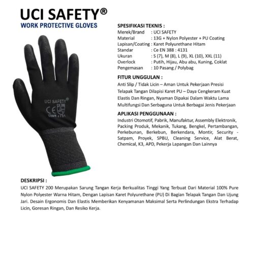 Sarung Tangan Palmfit PU Uci Safety Cocok untuk Bengkel & Mekanik Bekasi Jawa Barat