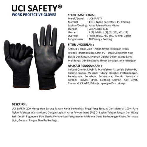 Distributor Sarung Tangan Palmfit PU Uci Safety Murah di Ambon Maluku