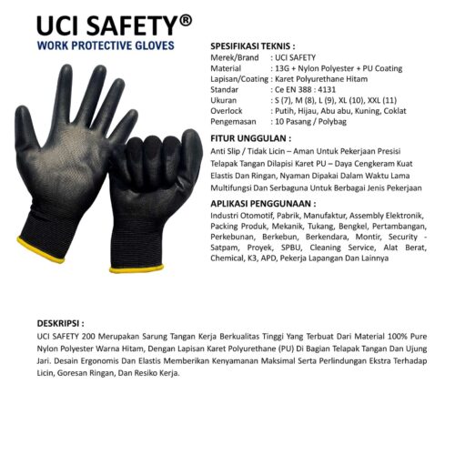 Distributor Sarung Tangan Packing Uci Safety Murah di Yogyakarta
