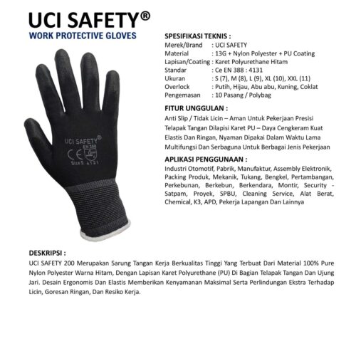 Sarung Tangan Otomotif Uci Safety untuk Proyek & Industri di Bekasi Jawa Barat