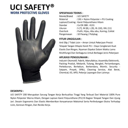 Sarung Tangan Industri Uci Safety untuk Proyek & Industri di Kupang NTT