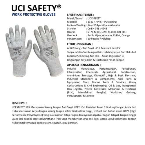 Pengaman Kerja Ukuran M Ukuran XXL standar Anti Licin