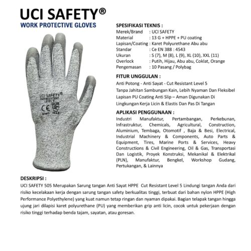 Karet Polyurethane Hand Gloves Welding standar Pabrik