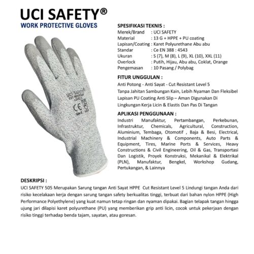 Uci Safety Safety Gloves Ukuran L
