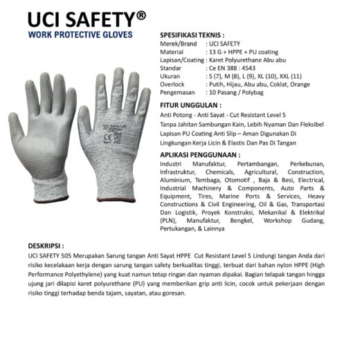 Tebal Ukuran S dilengkapi Safety Gloves