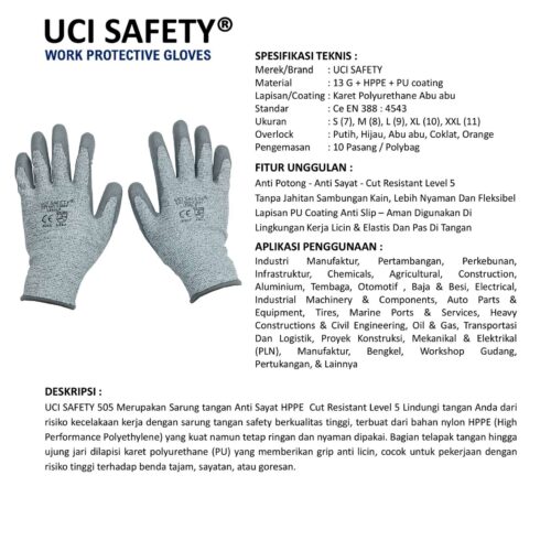 Safety Kerja Ukuran XL dilengkapi Ukuran S