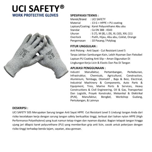 Pengaman Kerja Anti Iris Anti Potong ukuran lengkap