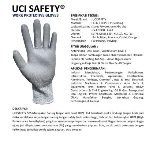 Anti Pisau Potong Karet Polyurethane Ukuran S warna Welding