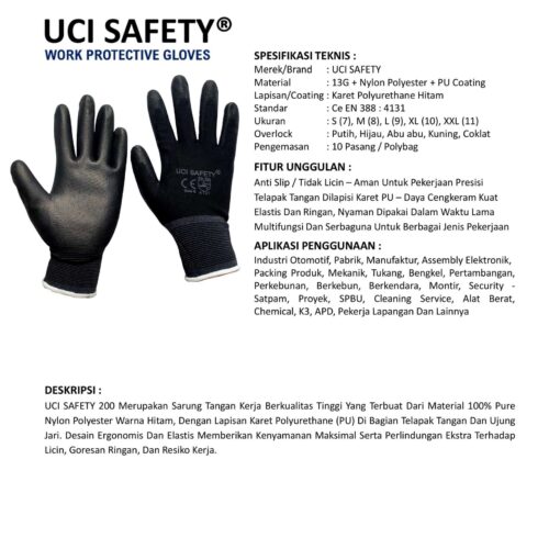 Supplier Sarung Tangan Motor Uci Safety Resmi di Solo Jawa Tengah