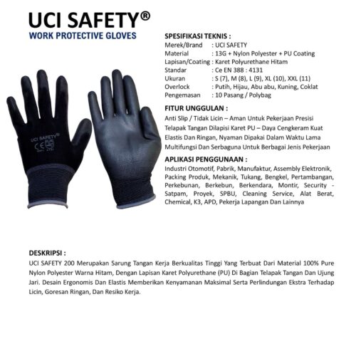 Sarung Tangan Proyek Uci Safety untuk Proyek & Industri di Solo Jawa Tengah