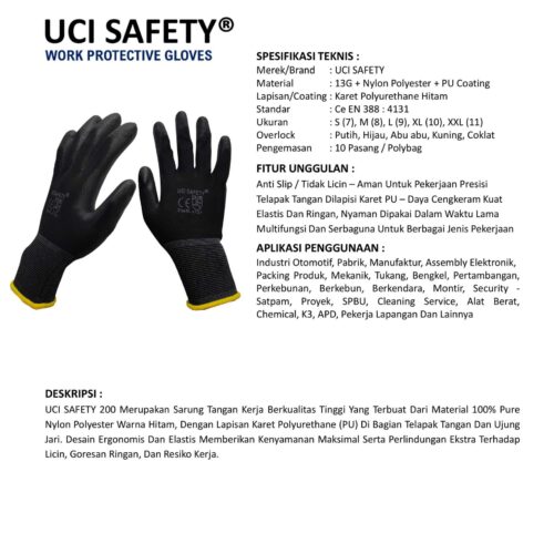Sarung Tangan Motor Uci Safety untuk Proyek & Industri di Solo Jawa Tengah