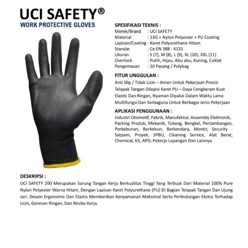 Toko Sarung Tangan Hitam Uci Safety Berkualitas Pontianak Kalimantan Barat
