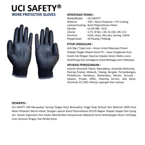 Distributor Sarung Tangan Palm Fit Uci Safety Murah di Makassar Sulawesi Selatan