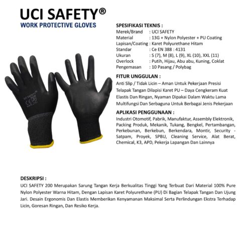 Sarung Tangan Bengkel Uci Safety Terbaik di Bogor Jawa Barat