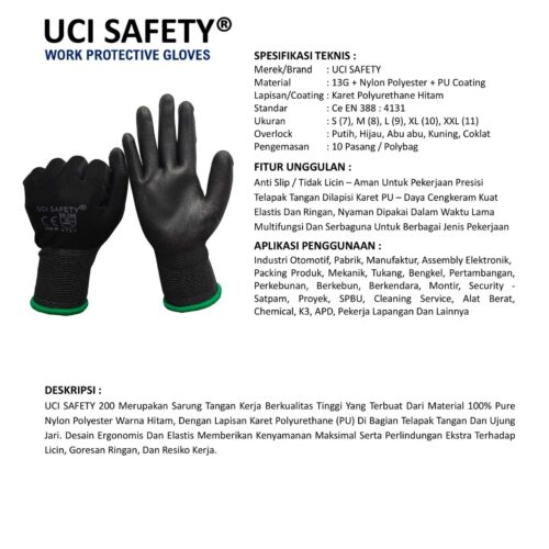 Sarung Tangan Pabrik Uci Safety Cocok untuk Bengkel & Mekanik Palembang Sumatera Selatan