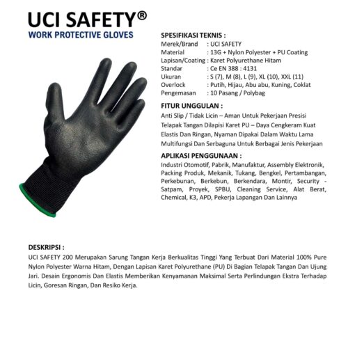 Sarung Tangan Bengkel Uci Safety Terbaik di Cirebon Jawa Barat