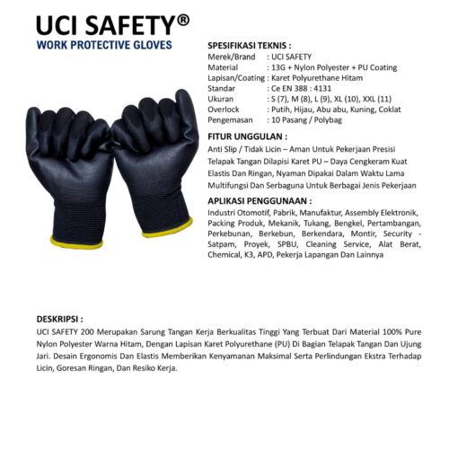 Sarung Tangan Packing Uci Safety untuk Proyek & Industri di Balikpapan Kalimantan Timur