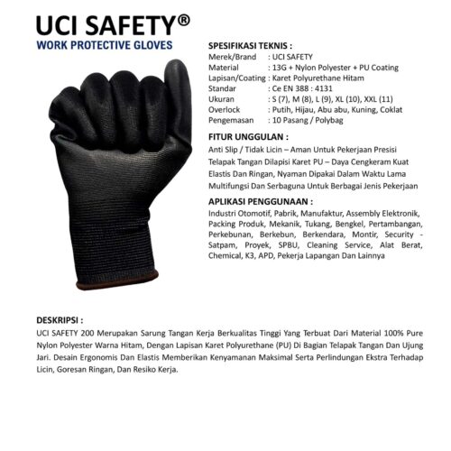 Jual Sarung Tangan Otomotif Uci Safety Harga Terjangkau Palembang Sumatera Selatan