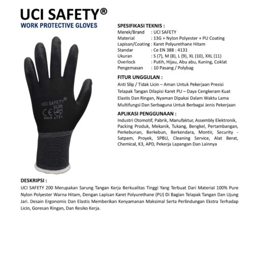 Toko Sarung Tangan Palmfit PU Uci Safety Berkualitas Solo Jawa Tengah