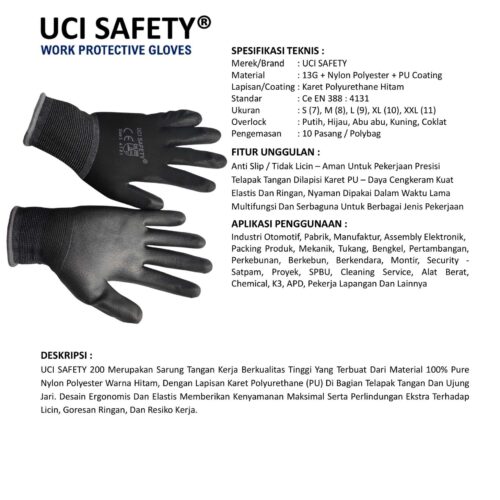 Sarung Tangan Proyek Uci Safety Terbaik di Bekasi Jawa Barat