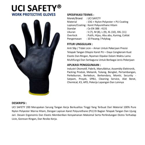 Sarung Tangan Karet Uci Safety untuk Proyek & Industri di Bogor Jawa Barat