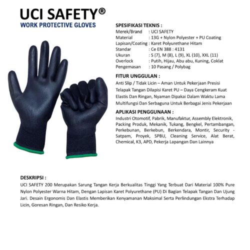 Distributor Sarung Tangan Nilon Uci Safety Murah di Pontianak Kalimantan Barat