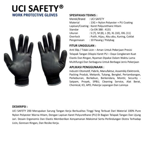 Distributor Sarung Tangan Packing Uci Safety Murah di Depok Jawa Barat