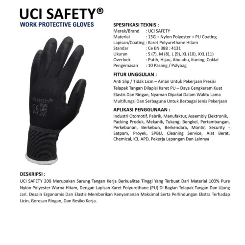 Supplier Sarung Tangan Industri Uci Safety Resmi di Manado Sulawesi Utara