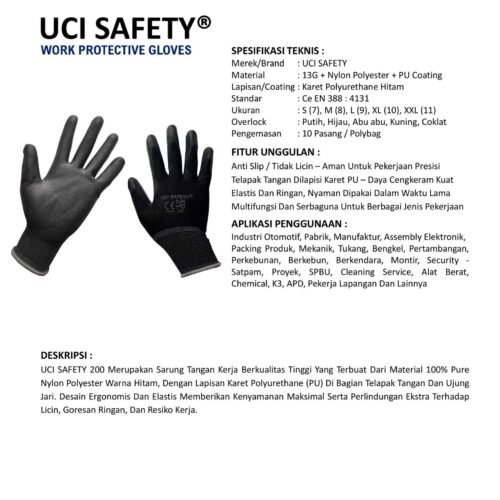 Toko Sarung Tangan Anti Slip Uci Safety Berkualitas Denpasar Bali