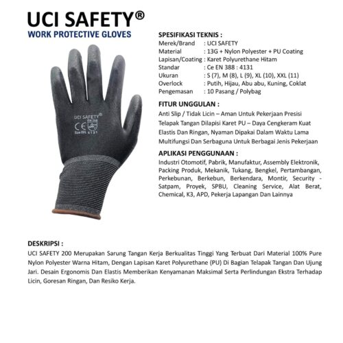 Distributor Sarung Tangan Palm Fit Uci Safety Murah di Pekanbaru Riau