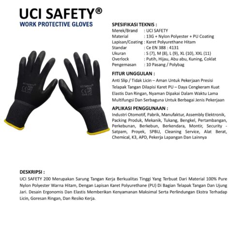 Sarung Tangan Karet Uci Safety Terbaik di Denpasar Bali