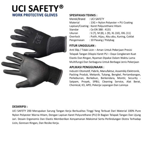Sarung Tangan Palmfit PU Uci Safety Cocok untuk Bengkel & Mekanik Padang Sumatera Barat
