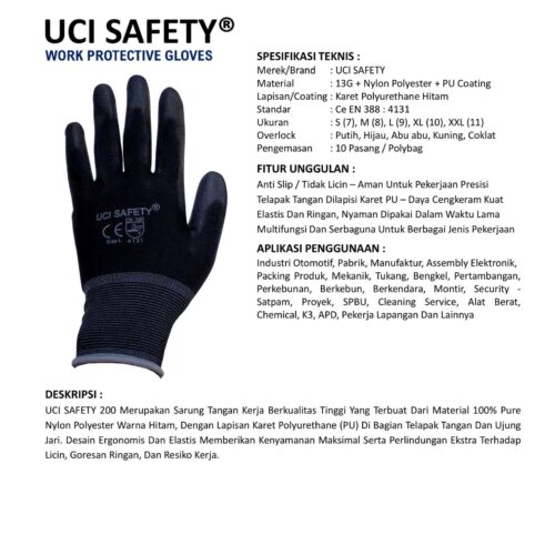 Sarung Tangan Montir Uci Safety untuk Proyek & Industri di Tangerang Banten