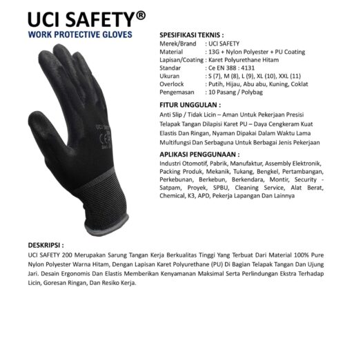 Supplier Sarung Tangan PU Uci Safety Resmi di Batam Kepulauan Riau