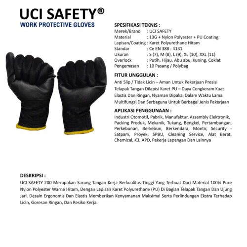Sarung Tangan Otomotif Uci Safety untuk Proyek & Industri di Semarang Jawa Tengah