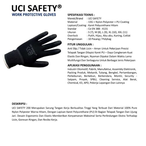 Toko Sarung Tangan Hitam Uci Safety Berkualitas Manado Sulawesi Utara