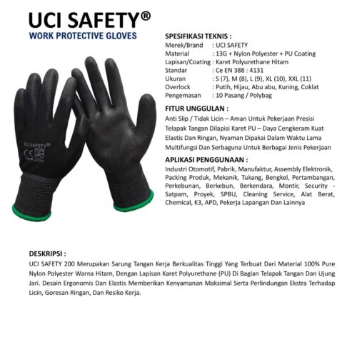 Sarung Tangan Pabrik Uci Safety Cocok untuk Bengkel & Mekanik Batam Kepulauan Riau