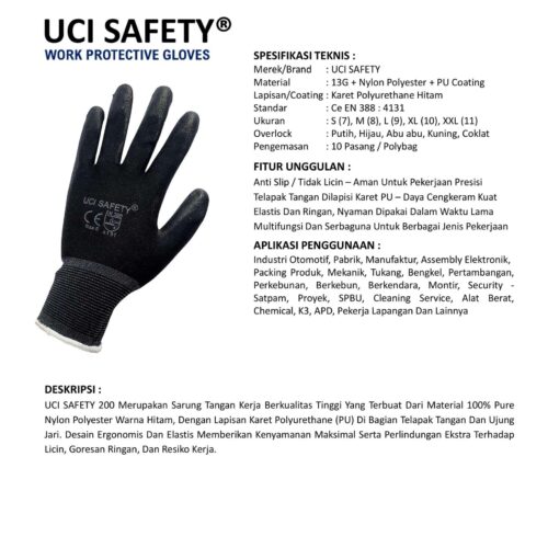 Supplier Sarung Tangan Bengkel Uci Safety Resmi di Tangerang Banten
