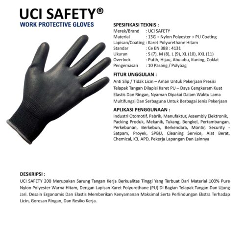 Sarung Tangan Safety Kerja Uci Safety Terbaik di Bogor Jawa Barat