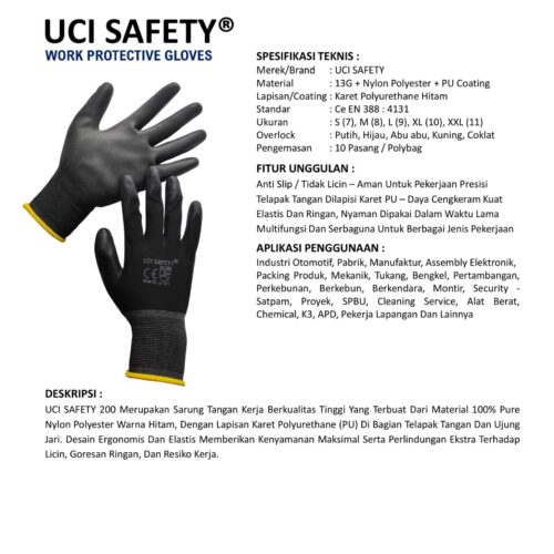 Supplier Sarung Tangan Palm Fit Uci Safety Resmi di Pekanbaru Riau