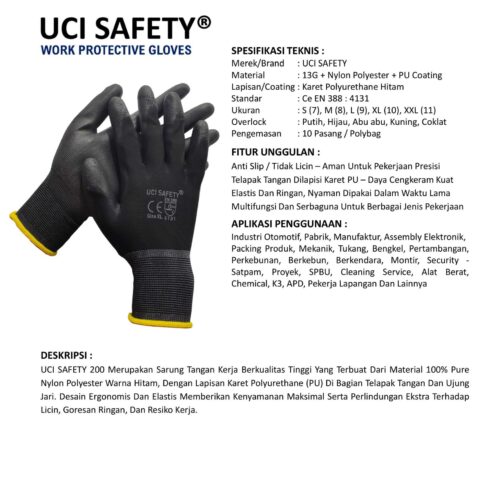 Distributor Sarung Tangan Montir Uci Safety Murah di Kupang NTT