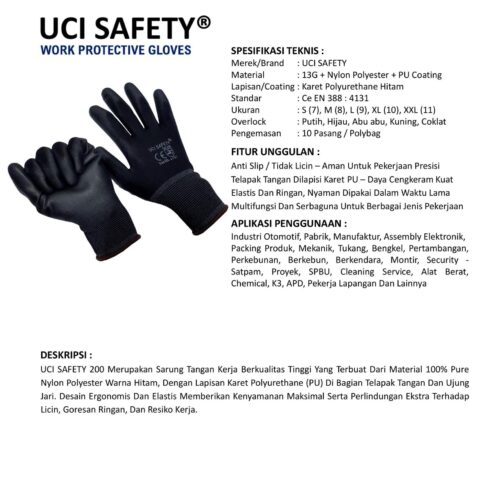 Distributor Sarung Tangan Palmfit PU Uci Safety Murah di Pekanbaru Riau