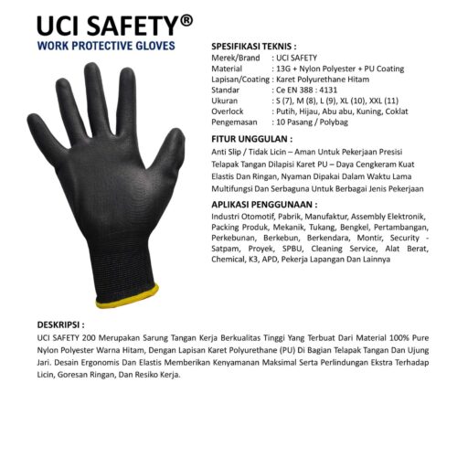 Sarung Tangan Proyek Uci Safety untuk Proyek & Industri di Pekanbaru Riau