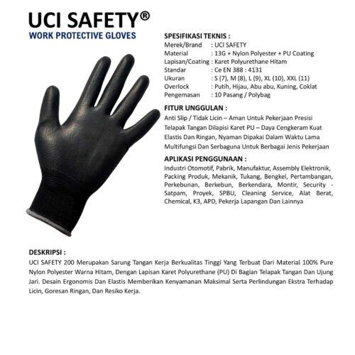 Sarung Tangan Palmfit PU Uci Safety Terbaik di Medan Sumatera Utara
