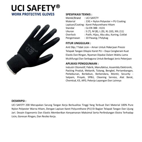 Jual Sarung Tangan Otomotif Uci Safety Harga Terjangkau Pekanbaru Riau