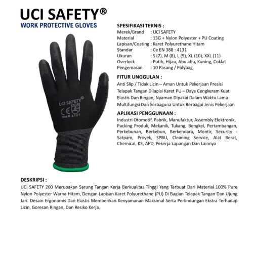 Sarung Tangan Anti Gores Uci Safety Terbaik di Tangerang Banten