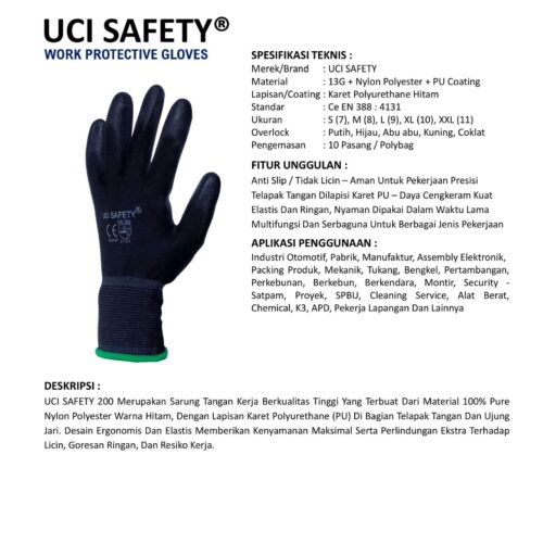 Sarung Tangan Safety Kerja Uci Safety Terbaik di Banjarmasin Kalimantan Selatan