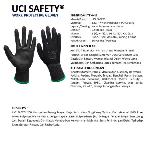 Sarung Tangan Otomotif Uci Safety untuk Proyek & Industri di Depok Jawa Barat