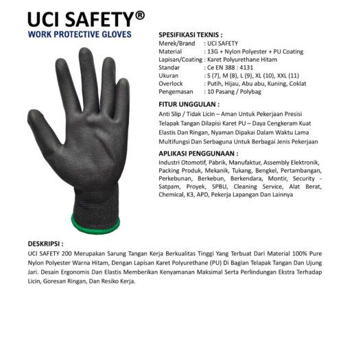 Sarung Tangan Anti Slip Uci Safety Terbaik di Depok Jawa Barat