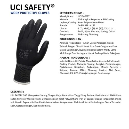 Sarung Tangan Coating Uci Safety untuk Proyek & Industri di Jayapura Papua